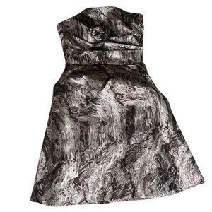 Monique Lhuillier Strapless Cocktail Dress - Marble Print